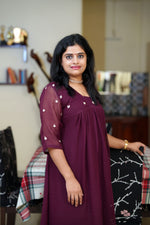 Load image into Gallery viewer, GEORGETTE EMBROIDERY DRESS SM015