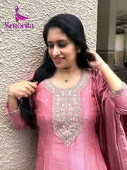 ANARKALI  LINEN SILK DRESS SM 036