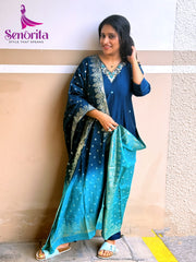 A SEMISILK EMBROIDERY DRESS SM032