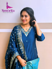 A SEMISILK EMBROIDERY DRESS SM032