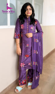 A SEMISILK EMBROIDERY DRESS SM024