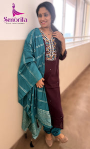 A SEMISILK EMBROIDERY DRESS SM027