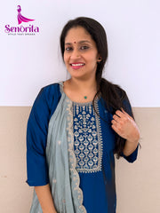 A SEMISILK EMBROIDERY DRESS SM034