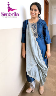 A SEMISILK EMBROIDERY DRESS SM034