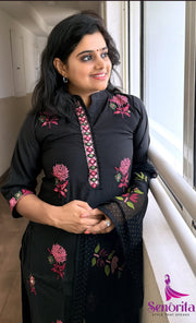 A SEMISILK EMBROIDERY DRESS SM022