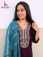 A SEMISILK EMBROIDERY DRESS SM027